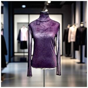 Zenobia Women’s ‘Zeno’ Turtleneck. Plum. Medium